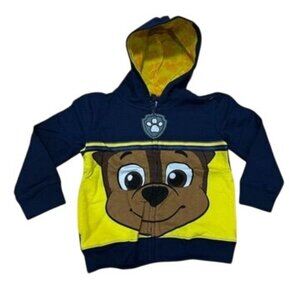 Nickelodeon Paw Patrol Chase 5T Zipper Hoodie Yellow Navy Blue Toddler Boys